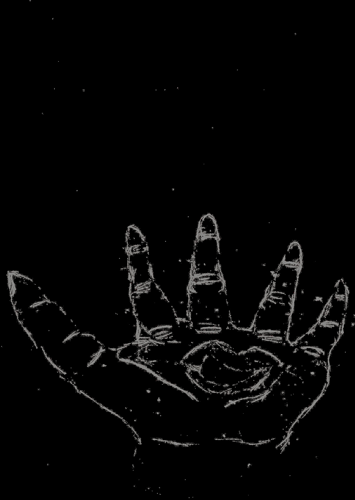 My hand with lips so wet